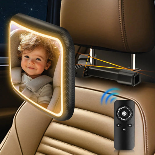 Baby Autospiegel met Verlichting  +Afstandsbediening
